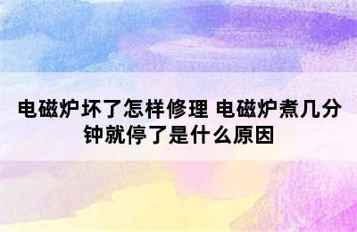 电磁炉坏了怎样修理 电磁炉煮几分钟就停了是什么原因